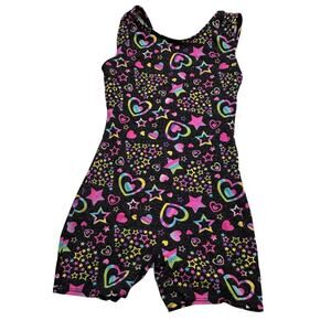 Jacques Moret Heart Leotard sz 6/7 One Piece Gymnastics Suit